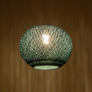 GLOBOSTAR® SOLEI 205-0011 Boho Κρεμαστό Φωτιστικό Οροφής με Ντουί 1 x E27 AC 220-240V IP20 – Τιρκουάζ – M30 x Π30 x Υ26cm