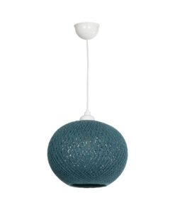 GLOBOSTAR® SOLEI 205-0011 Boho Κρεμαστό Φωτιστικό Οροφής με Ντουί 1 x E27 AC 220-240V IP20 – Τιρκουάζ – M30 x Π30 x Υ26cm