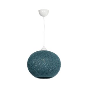 GLOBOSTAR® SOLEI 205-0011 Boho Κρεμαστό Φωτιστικό Οροφής με Ντουί 1 x E27 AC 220-240V IP20 – Τιρκουάζ – M30 x Π30 x Υ26cm