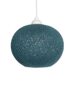 GLOBOSTAR® SOLEI 205-0011 Boho Κρεμαστό Φωτιστικό Οροφής με Ντουί 1 x E27 AC 220-240V IP20 – Τιρκουάζ – M30 x Π30 x Υ26cm