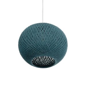 GLOBOSTAR® SOLEI 205-0011 Boho Κρεμαστό Φωτιστικό Οροφής με Ντουί 1 x E27 AC 220-240V IP20 – Τιρκουάζ – M30 x Π30 x Υ26cm