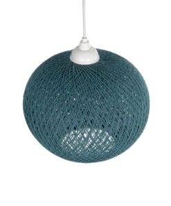 GLOBOSTAR® SOLEI 205-0011 Boho Κρεμαστό Φωτιστικό Οροφής με Ντουί 1 x E27 AC 220-240V IP20 – Τιρκουάζ – M30 x Π30 x Υ26cm