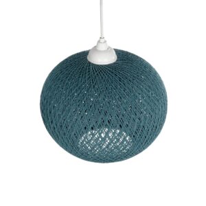 GLOBOSTAR® SOLEI 205-0011 Boho Κρεμαστό Φωτιστικό Οροφής με Ντουί 1 x E27 AC 220-240V IP20 – Τιρκουάζ – M30 x Π30 x Υ26cm