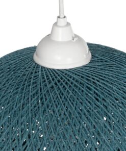 GLOBOSTAR® SOLEI 205-0011 Boho Κρεμαστό Φωτιστικό Οροφής με Ντουί 1 x E27 AC 220-240V IP20 – Τιρκουάζ – M30 x Π30 x Υ26cm