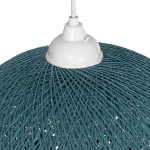 GLOBOSTAR® SOLEI 205-0011 Boho Κρεμαστό Φωτιστικό Οροφής με Ντουί 1 x E27 AC 220-240V IP20 – Τιρκουάζ – M30 x Π30 x Υ26cm