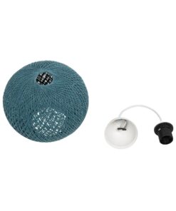 GLOBOSTAR® SOLEI 205-0012 Boho Κρεμαστό Φωτιστικό Οροφής με Ντουί 1 x E27 AC 220-240V IP20 – Τιρκουάζ – M20 x Π20 x Υ25cm