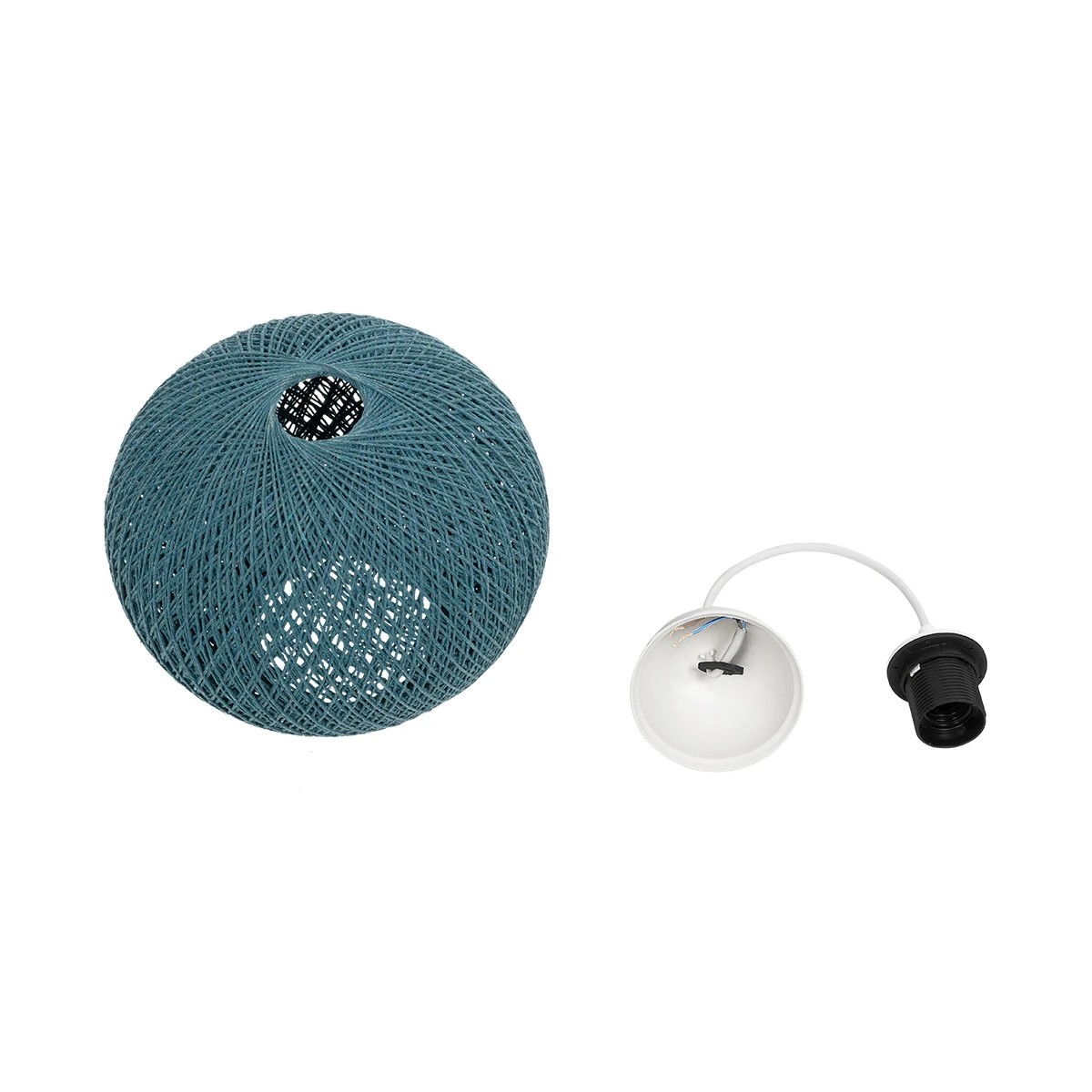 GLOBOSTAR® SOLEI 205-0012 Boho Κρεμαστό Φωτιστικό Οροφής με Ντουί 1 x E27 AC 220-240V IP20 – Τιρκουάζ – M20 x Π20 x Υ25cm