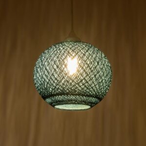 GLOBOSTAR® SOLEI 205-0012 Boho Κρεμαστό Φωτιστικό Οροφής με Ντουί 1 x E27 AC 220-240V IP20 – Τιρκουάζ – M20 x Π20 x Υ25cm