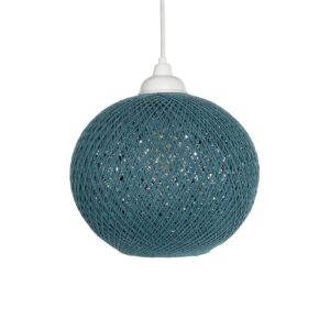 GLOBOSTAR® SOLEI 205-0012 Boho Κρεμαστό Φωτιστικό Οροφής με Ντουί 1 x E27 AC 220-240V IP20 – Τιρκουάζ – M20 x Π20 x Υ25cm