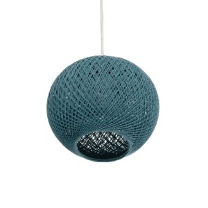 GLOBOSTAR® SOLEI 205-0012 Boho Κρεμαστό Φωτιστικό Οροφής με Ντουί 1 x E27 AC 220-240V IP20 – Τιρκουάζ – M20 x Π20 x Υ25cm