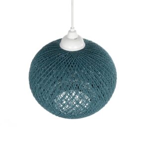 GLOBOSTAR® SOLEI 205-0012 Boho Κρεμαστό Φωτιστικό Οροφής με Ντουί 1 x E27 AC 220-240V IP20 – Τιρκουάζ – M20 x Π20 x Υ25cm