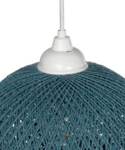 GLOBOSTAR® SOLEI 205-0012 Boho Κρεμαστό Φωτιστικό Οροφής με Ντουί 1 x E27 AC 220-240V IP20 – Τιρκουάζ – M20 x Π20 x Υ25cm