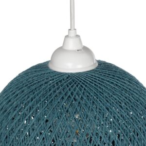 GLOBOSTAR® SOLEI 205-0012 Boho Κρεμαστό Φωτιστικό Οροφής με Ντουί 1 x E27 AC 220-240V IP20 – Τιρκουάζ – M20 x Π20 x Υ25cm