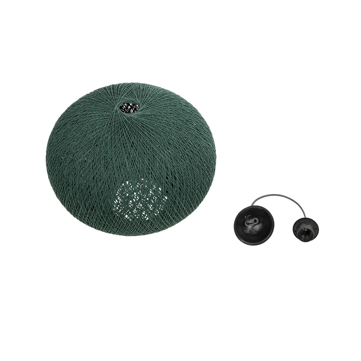 GLOBOSTAR® SOLEI 205-0013 Boho Κρεμαστό Φωτιστικό Οροφής με Ντουί 1 x E27 AC 220-240V IP20 – Πράσινο – M40 x Π40 x Υ36cm