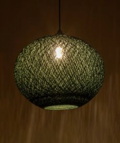 GLOBOSTAR® SOLEI 205-0013 Boho Κρεμαστό Φωτιστικό Οροφής με Ντουί 1 x E27 AC 220-240V IP20 – Πράσινο – M40 x Π40 x Υ36cm