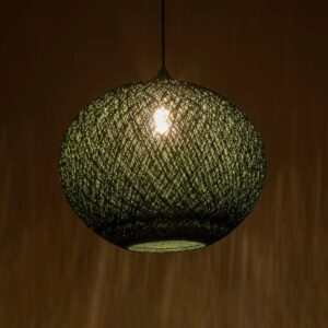 GLOBOSTAR® SOLEI 205-0013 Boho Κρεμαστό Φωτιστικό Οροφής με Ντουί 1 x E27 AC 220-240V IP20 – Πράσινο – M40 x Π40 x Υ36cm