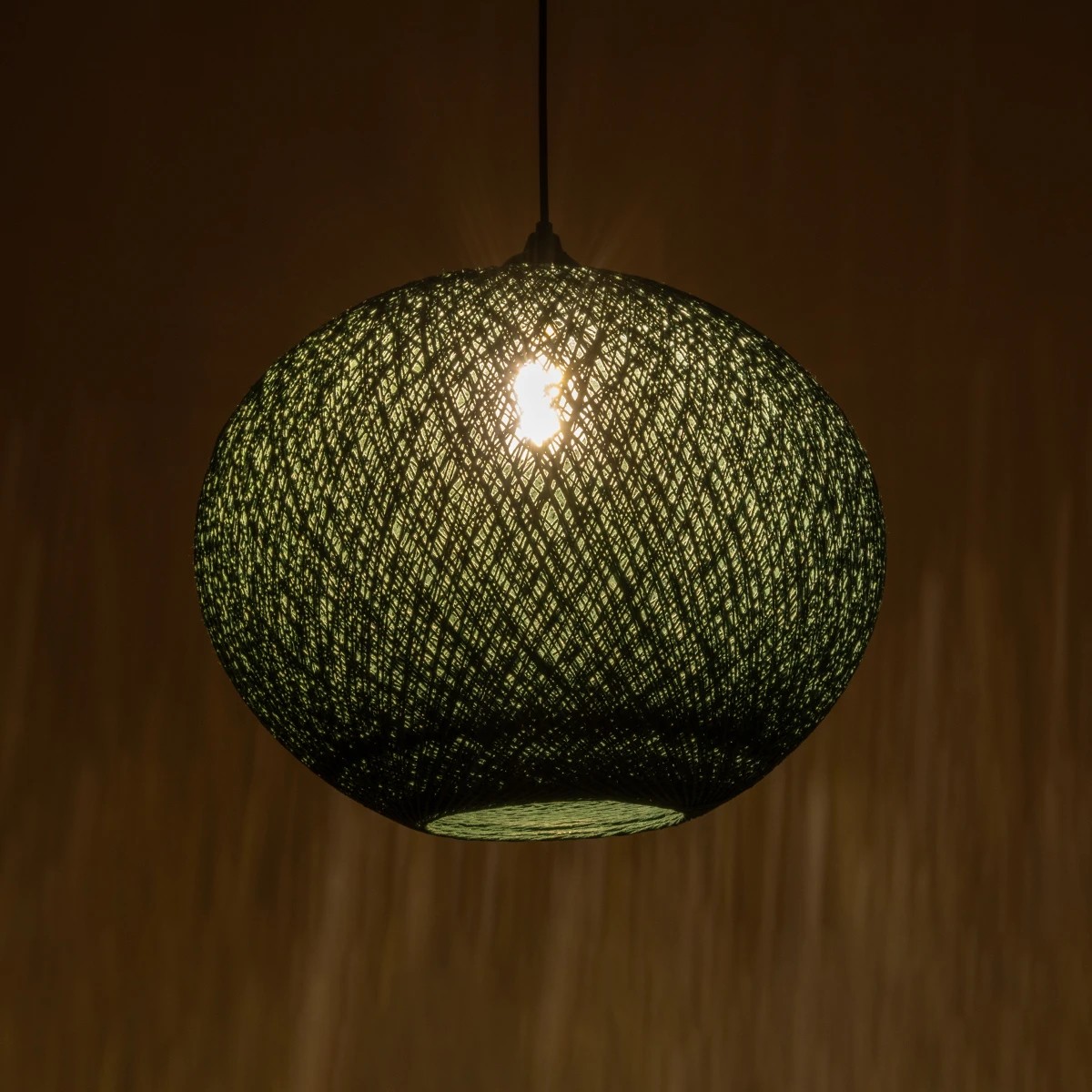 GLOBOSTAR® SOLEI 205-0013 Boho Κρεμαστό Φωτιστικό Οροφής με Ντουί 1 x E27 AC 220-240V IP20 – Πράσινο – M40 x Π40 x Υ36cm