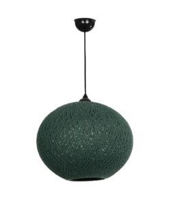 GLOBOSTAR® SOLEI 205-0013 Boho Κρεμαστό Φωτιστικό Οροφής με Ντουί 1 x E27 AC 220-240V IP20 – Πράσινο – M40 x Π40 x Υ36cm