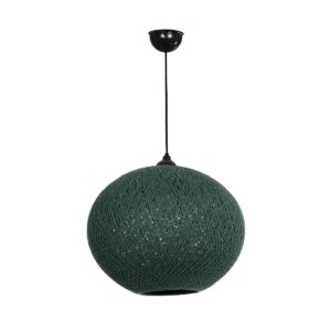 GLOBOSTAR® SOLEI 205-0013 Boho Κρεμαστό Φωτιστικό Οροφής με Ντουί 1 x E27 AC 220-240V IP20 – Πράσινο – M40 x Π40 x Υ36cm