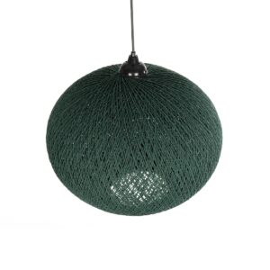 GLOBOSTAR® SOLEI 205-0013 Boho Κρεμαστό Φωτιστικό Οροφής με Ντουί 1 x E27 AC 220-240V IP20 – Πράσινο – M40 x Π40 x Υ36cm