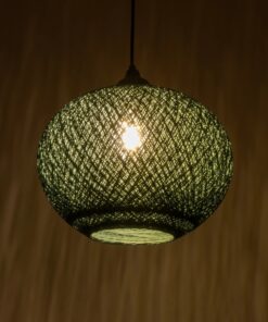 GLOBOSTAR® SOLEI 205-0014 Boho Κρεμαστό Φωτιστικό Οροφής με Ντουί 1 x E27 AC 220-240V IP20 – Πράσινο – M30 x Π30 x Υ26cm