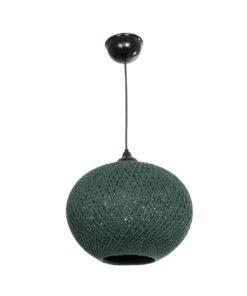 GLOBOSTAR® SOLEI 205-0014 Boho Κρεμαστό Φωτιστικό Οροφής με Ντουί 1 x E27 AC 220-240V IP20 – Πράσινο – M30 x Π30 x Υ26cm
