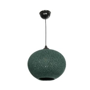 GLOBOSTAR® SOLEI 205-0014 Boho Κρεμαστό Φωτιστικό Οροφής με Ντουί 1 x E27 AC 220-240V IP20 – Πράσινο – M30 x Π30 x Υ26cm