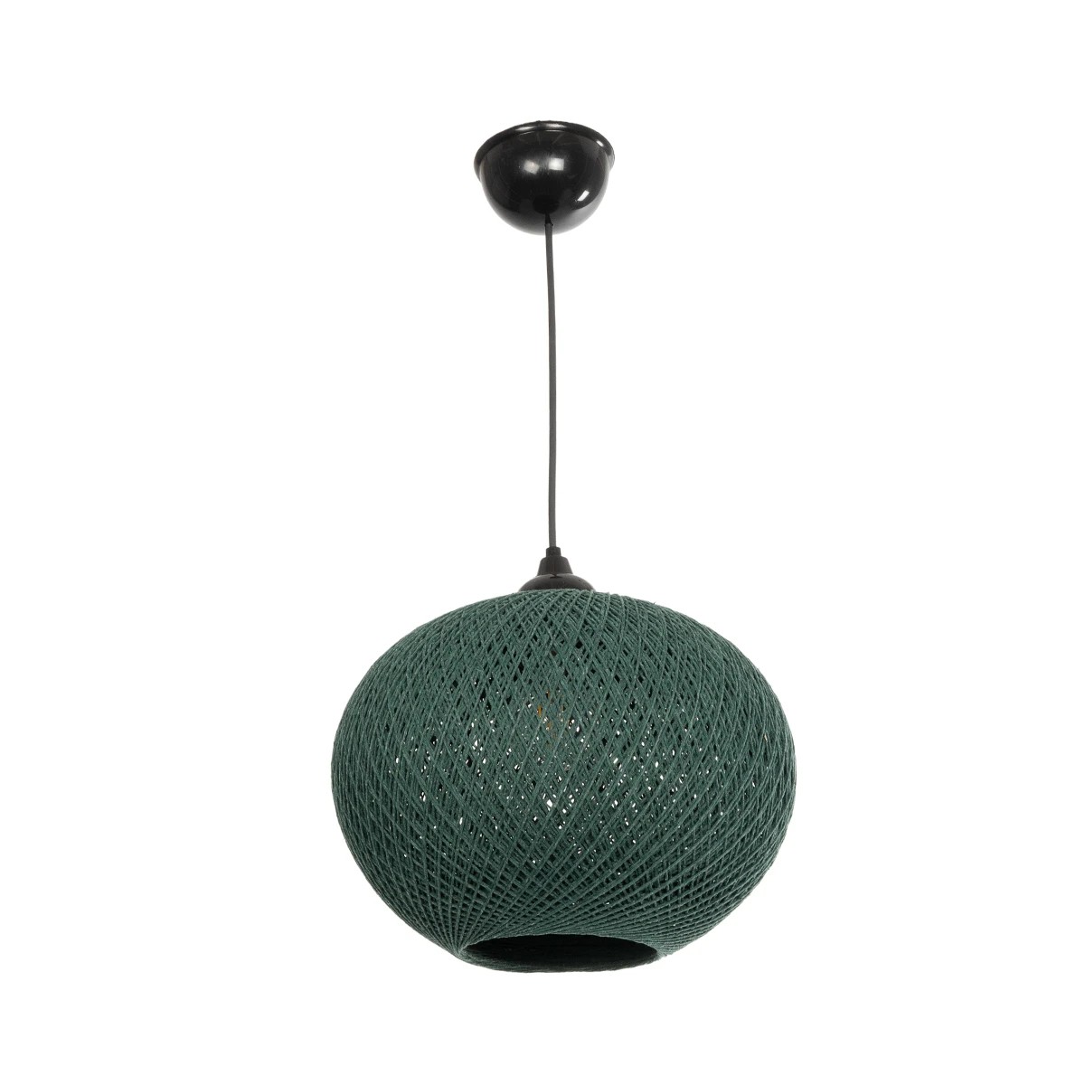 GLOBOSTAR® SOLEI 205-0014 Boho Κρεμαστό Φωτιστικό Οροφής με Ντουί 1 x E27 AC 220-240V IP20 – Πράσινο – M30 x Π30 x Υ26cm