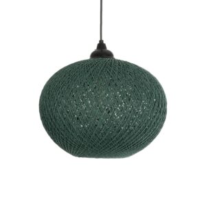GLOBOSTAR® SOLEI 205-0014 Boho Κρεμαστό Φωτιστικό Οροφής με Ντουί 1 x E27 AC 220-240V IP20 – Πράσινο – M30 x Π30 x Υ26cm