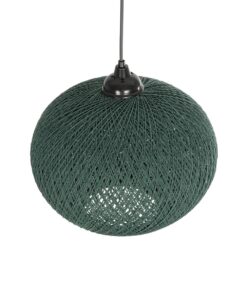 GLOBOSTAR® SOLEI 205-0014 Boho Κρεμαστό Φωτιστικό Οροφής με Ντουί 1 x E27 AC 220-240V IP20 – Πράσινο – M30 x Π30 x Υ26cm