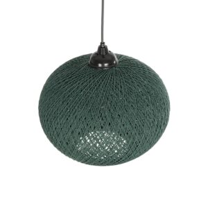 GLOBOSTAR® SOLEI 205-0014 Boho Κρεμαστό Φωτιστικό Οροφής με Ντουί 1 x E27 AC 220-240V IP20 – Πράσινο – M30 x Π30 x Υ26cm