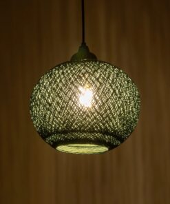 GLOBOSTAR® SOLEI 205-0015 Boho Κρεμαστό Φωτιστικό Οροφής με Ντουί 1 x E27 AC 220-240V IP20 – Πράσινο – M20 x Π20 x Υ25cm