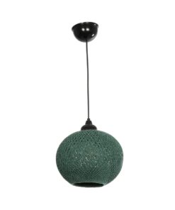 GLOBOSTAR® SOLEI 205-0015 Boho Κρεμαστό Φωτιστικό Οροφής με Ντουί 1 x E27 AC 220-240V IP20 – Πράσινο – M20 x Π20 x Υ25cm