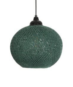 GLOBOSTAR® SOLEI 205-0015 Boho Κρεμαστό Φωτιστικό Οροφής με Ντουί 1 x E27 AC 220-240V IP20 – Πράσινο – M20 x Π20 x Υ25cm