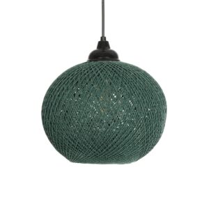 GLOBOSTAR® SOLEI 205-0015 Boho Κρεμαστό Φωτιστικό Οροφής με Ντουί 1 x E27 AC 220-240V IP20 – Πράσινο – M20 x Π20 x Υ25cm