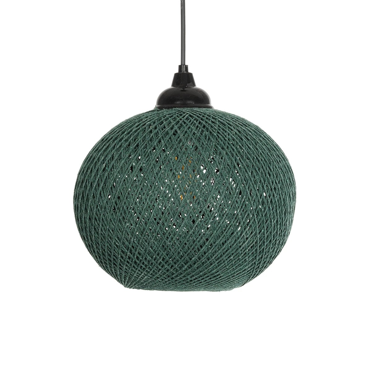 GLOBOSTAR® SOLEI 205-0015 Boho Κρεμαστό Φωτιστικό Οροφής με Ντουί 1 x E27 AC 220-240V IP20 – Πράσινο – M20 x Π20 x Υ25cm