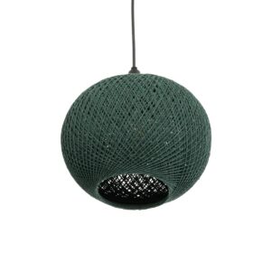 GLOBOSTAR® SOLEI 205-0015 Boho Κρεμαστό Φωτιστικό Οροφής με Ντουί 1 x E27 AC 220-240V IP20 – Πράσινο – M20 x Π20 x Υ25cm