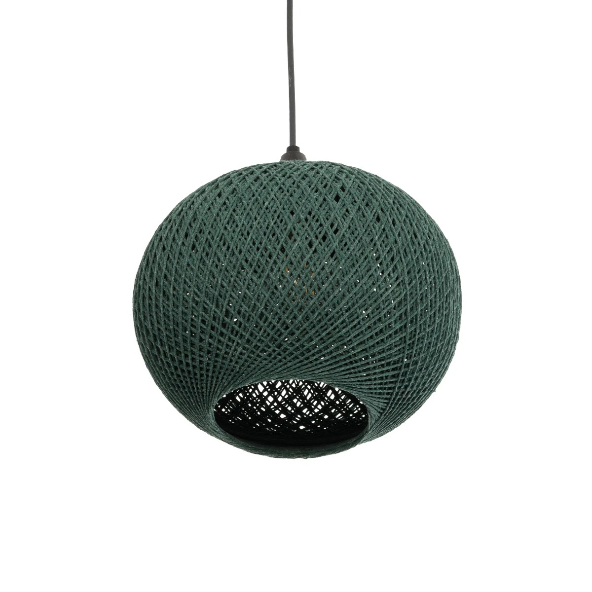 GLOBOSTAR® SOLEI 205-0015 Boho Κρεμαστό Φωτιστικό Οροφής με Ντουί 1 x E27 AC 220-240V IP20 – Πράσινο – M20 x Π20 x Υ25cm