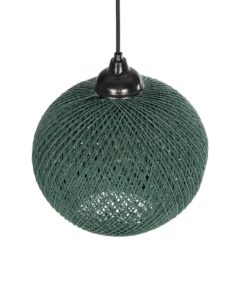 GLOBOSTAR® SOLEI 205-0015 Boho Κρεμαστό Φωτιστικό Οροφής με Ντουί 1 x E27 AC 220-240V IP20 – Πράσινο – M20 x Π20 x Υ25cm
