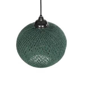 GLOBOSTAR® SOLEI 205-0015 Boho Κρεμαστό Φωτιστικό Οροφής με Ντουί 1 x E27 AC 220-240V IP20 – Πράσινο – M20 x Π20 x Υ25cm