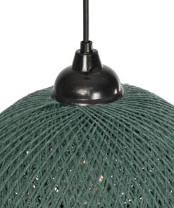 GLOBOSTAR® SOLEI 205-0015 Boho Κρεμαστό Φωτιστικό Οροφής με Ντουί 1 x E27 AC 220-240V IP20 – Πράσινο – M20 x Π20 x Υ25cm