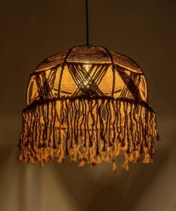 GLOBOSTAR® TONA 205-0016 Boho Κρεμαστό Φωτιστικό Οροφής με Ντουί 1 x E27 AC 220-240V IP20 – Καφέ- M40 x Π40 x Υ38cm