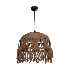 GLOBOSTAR® TONA 205-0016 Boho Κρεμαστό Φωτιστικό Οροφής με Ντουί 1 x E27 AC 220-240V IP20 – Καφέ- M40 x Π40 x Υ38cm