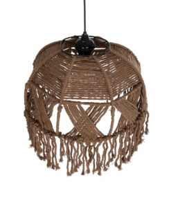 GLOBOSTAR® TONA 205-0016 Boho Κρεμαστό Φωτιστικό Οροφής με Ντουί 1 x E27 AC 220-240V IP20 – Καφέ- M40 x Π40 x Υ38cm