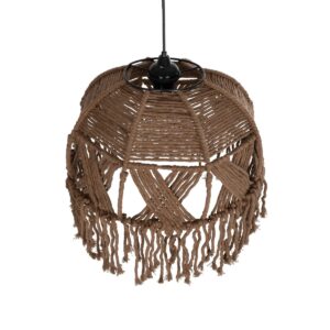 GLOBOSTAR® TONA 205-0016 Boho Κρεμαστό Φωτιστικό Οροφής με Ντουί 1 x E27 AC 220-240V IP20 – Καφέ- M40 x Π40 x Υ38cm