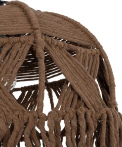 GLOBOSTAR® TONA 205-0016 Boho Κρεμαστό Φωτιστικό Οροφής με Ντουί 1 x E27 AC 220-240V IP20 – Καφέ- M40 x Π40 x Υ38cm