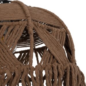 GLOBOSTAR® TONA 205-0016 Boho Κρεμαστό Φωτιστικό Οροφής με Ντουί 1 x E27 AC 220-240V IP20 – Καφέ- M40 x Π40 x Υ38cm