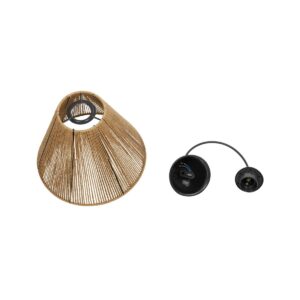 GLOBOSTAR® HUTT 205-0017 Boho Κρεμαστό Φωτιστικό Οροφής με Ντουί 1 x E27 AC 220-240V IP20 – Μπεζ – M25 x Π25 x Υ20cm