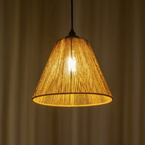 GLOBOSTAR® HUTT 205-0017 Boho Κρεμαστό Φωτιστικό Οροφής με Ντουί 1 x E27 AC 220-240V IP20 – Μπεζ – M25 x Π25 x Υ20cm