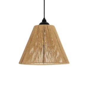 GLOBOSTAR® HUTT 205-0017 Boho Κρεμαστό Φωτιστικό Οροφής με Ντουί 1 x E27 AC 220-240V IP20 – Μπεζ – M25 x Π25 x Υ20cm